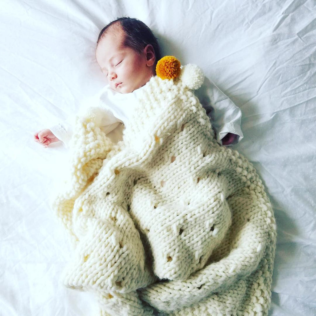 Hand knit sales baby blanket