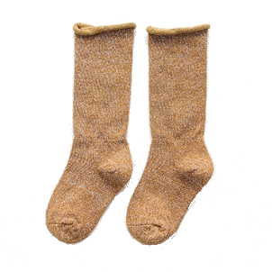 Lurex Socks Ocher