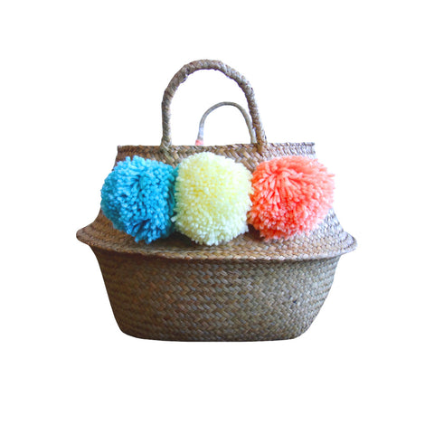 Pom Pom Basket, Yellow