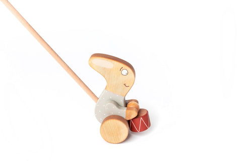 Push Toy Rabbit with a Drum