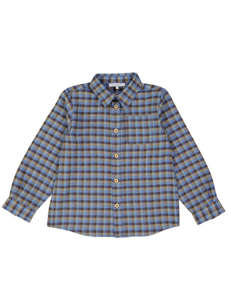 Shirt, Blue Brown Checks