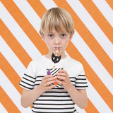 12 Orange Diagonal Straws with Toppers