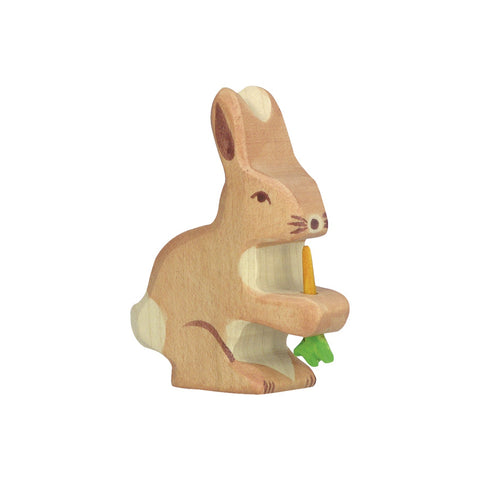 Wooden Rabbit Figurine
