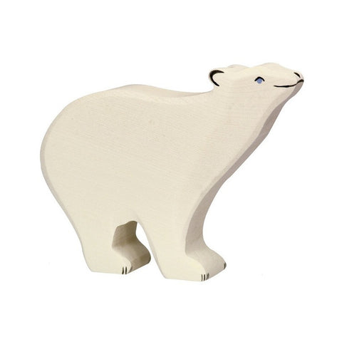 Wooden Polar Bear Figurine