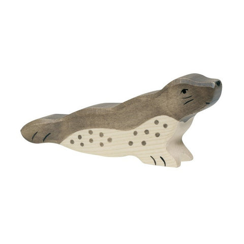 Wooden Seal Figurine